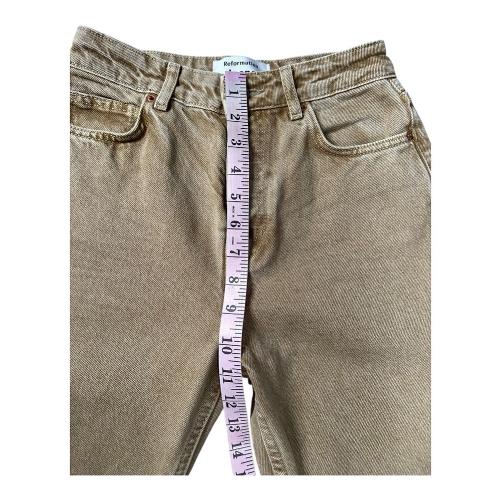 Reformation Jeans Cynthia High Rise Long Denim Almond Beige 24" x 28" inseam‎ - Picture 8 of 14